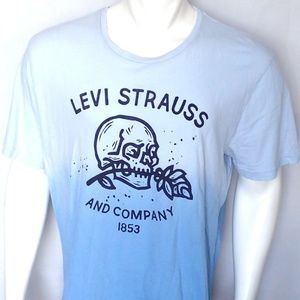 LEVI'S Strauss Skull Ombre Blue Tee